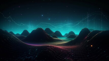 Aufkleber - Metave?rse technology background with connected dots. Generative ai