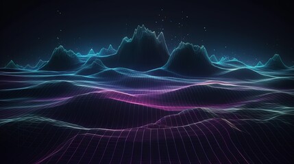 Aufkleber - Metave?rse technology background with connected dots. Generative ai