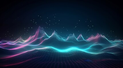 Fototapete - Metave?rse technology background with connected dots. Generative ai