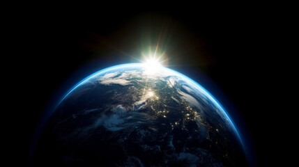 Poster - Planet Earth viewed from space sun. Generative ai