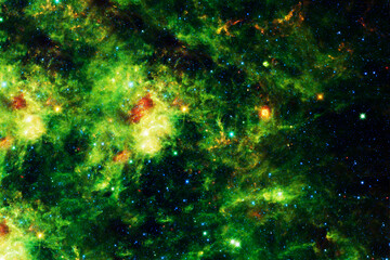 Wall Mural - a beautiful green galaxy in dark space. elements of this image furnished nasa.