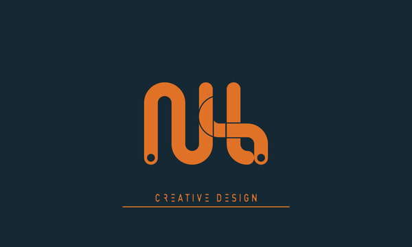 Alphabet letters Modern Creative logo NL , LN