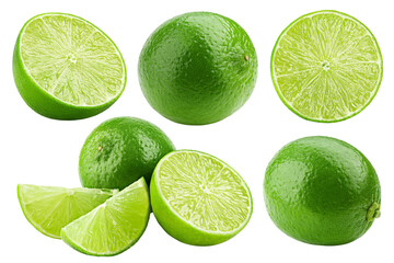 Wall Mural - lime isolated on white background, full depth of field