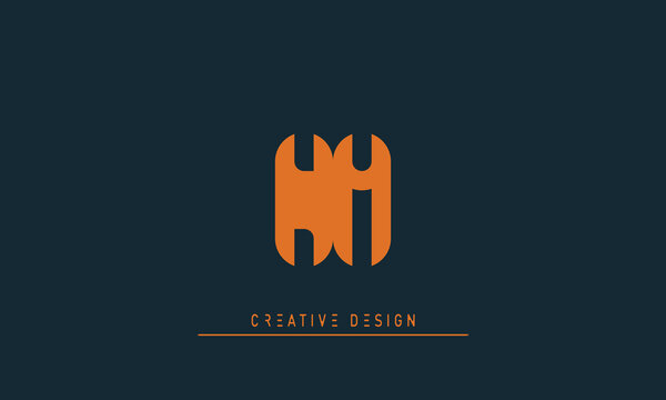 Alphabet letters Modern Creative logo NM , MN