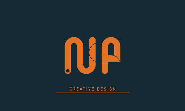 Alphabet letters Modern Creative logo NP , PN