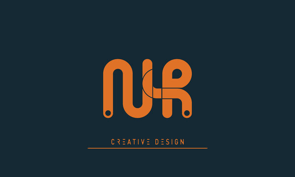 Alphabet letters Modern Creative logo NR , RN
