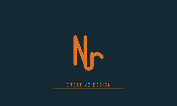 Alphabet letters Modern Creative logo NR , RN