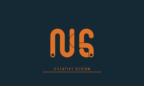 Alphabet letters Modern Creative logo NS , SN
