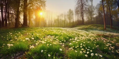 sunset in the park