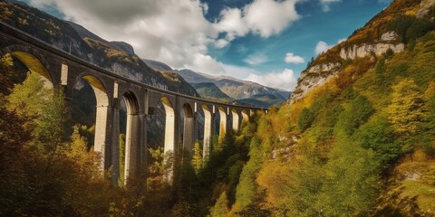 Wall Mural - bridge in the mountains