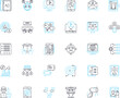 © Nina - Worldwide sales linear icons set. Global, Export, Import, Commerce, Market, Trade, Revenue line vector and concept signs. Exportation,Distribution,Purchase outline illustrations Generative AI
