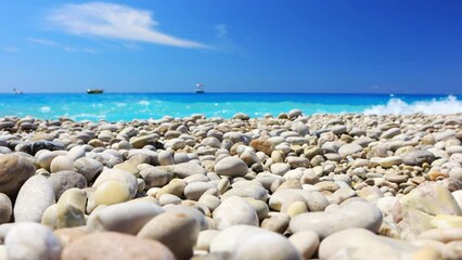Wall Mural - pebble beach and beautiful sea, oludeniz, turkey