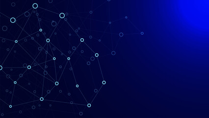 Poster - Abstract connected dots and lines for digital communication and global network connection concept background.