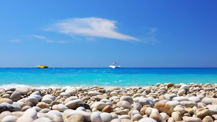 Wall Mural - pebble beach and beautiful sea, oludeniz, turkey