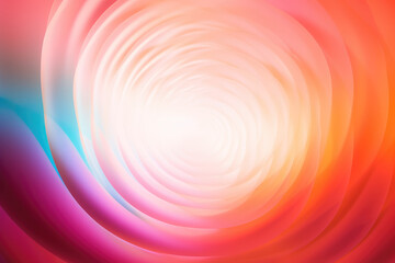 Poster - Blurred abstract image of blue, orange and red patterns on white background.