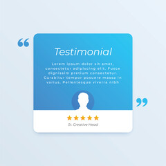 Wall Mural - testimonial review template with star rating remark