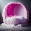 Studio backdrop cotton candy cloud cave baby bed fantasy created using Generative AI