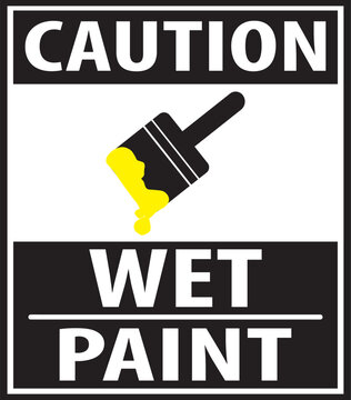 Wet paint sign vector eps