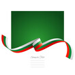 Bulgaria flag vector. World flags and ribbons. Bulgarian flag ribbon on abstract color background