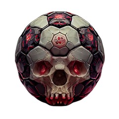 Wall Mural - Generative AI abstract render of a football shaped skull