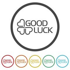 Wall Mural -  Good luck icon. Set icons in color circle buttons
