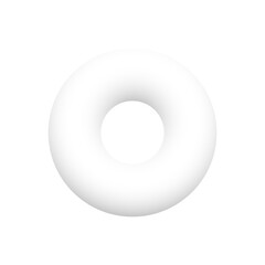 Poster - 3D white torus, volume ring, blank concentric button with shadow for UI application