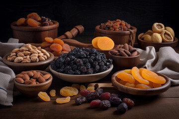 Wall Mural - Lots of dried fruit. AI Generated