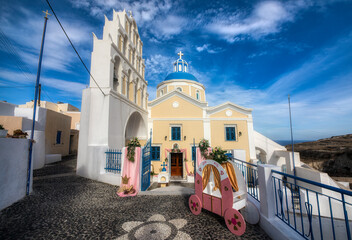 St Anna Church in the Village of Vothonas on the Beautiful Island of Santorini, Greece