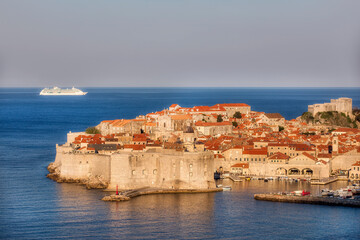 Wall Mural - Morning Sun Shining on the Old City of of Dubrovnik, Croatia