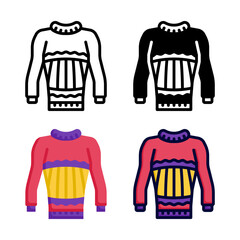 Jumper clothes icon set collection