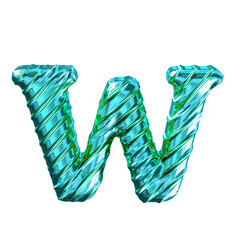 Ribbed turquoise symbol. letter w