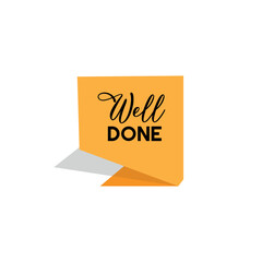 Wall Mural - well done sign on white backgroud	