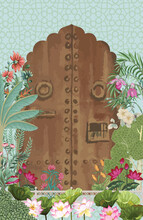 Decorative Traditional Mughal Wedding Invitation Design. Vector Illustration For Print