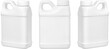set of small white plastic canister isolated