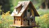 Fototapeta Krajobraz - building a beautiful and functional DIY birdhouse, generative AI
