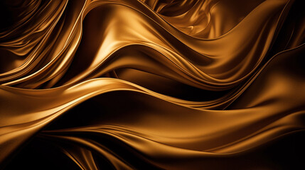 Abstract, texture, background, pattern. Texture of golden silk fabric. Generative Ai