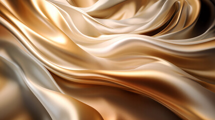 Abstract, Texture, Background, Pattern. Texture of Bright Gold and White Silk Waves Background. Generative Ai