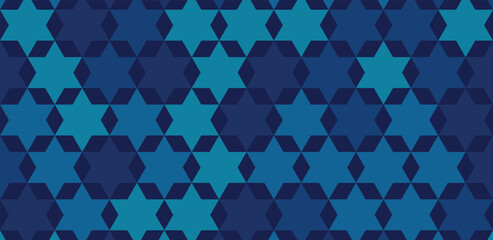 star of david abstract blue vector background. stylish vector pattern with a six-pointed star.