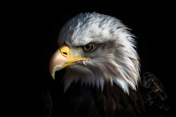 Poster - dark eagle portrait on black background. digitally generated ai image