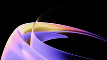 Abstract Dark Holographic Iridescent Neon Background Fluid Liquid Glass Curved Wave In Motion 3d Render. Gradient Design Element For Banners, Backgrounds, Wallpapers And Covers.