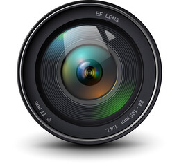 Poster - camera photo lens, 3d icon illustration.