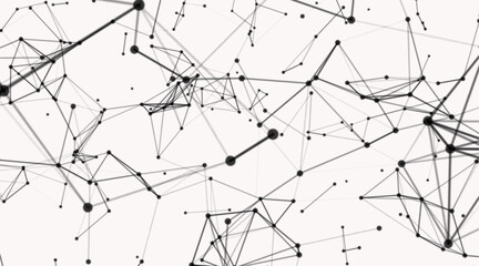 Poster - Geometric background connecting dots as plexus. Digital plexus of glowing lines and dots. Glowing black plexus. Big data.