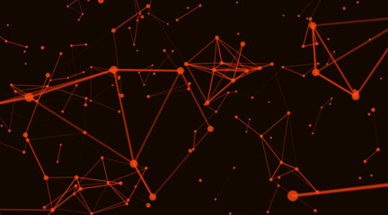 Poster - Technology background. Abstract background. Lines and triangles. Glowing plexus. Geometric background connecting dots as plexus.