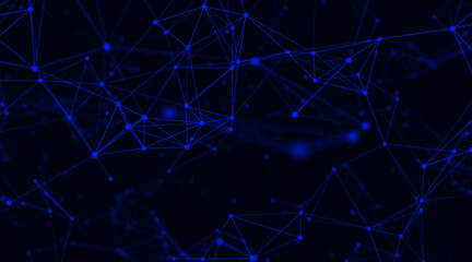 Poster - Abstract plexus background with connected lines and dots. Connected polygons plexus vector background. Plexus connection with lines and points background.