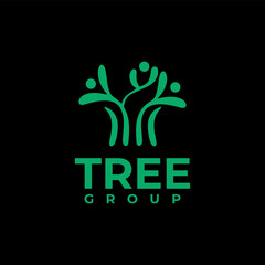 Sticker - Green life tree community logo design