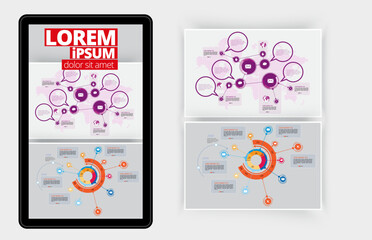 Canvas Print - Business concept for internet brochure cover, banners, social media banners or presentation, vector illustration