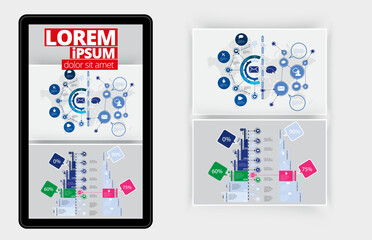 Canvas Print - Business concept for internet brochure cover, banners, social media banners or presentation, vector illustration
