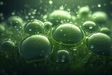 Fototapeta Londyn - 3D illustration of green algae cells. Generative AI