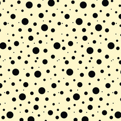 Wall Mural - abstract seamless black polka dot and white bg.