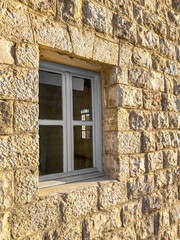 Wall Mural - View of old building with window outdoors